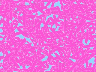 Breast cancer month seamless pink ribbon day mammogram pattern