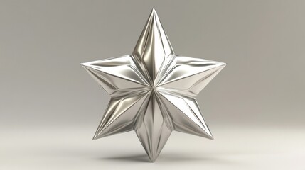 Obraz premium A silver star with a shiny surface