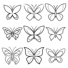 Butterfly with line art style logo icon design animal beauty vector illustration