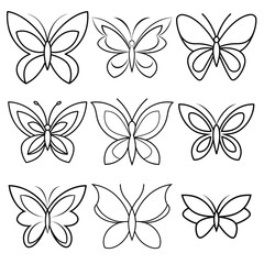 Butterfly with line art style logo icon design animal beauty vector illustration