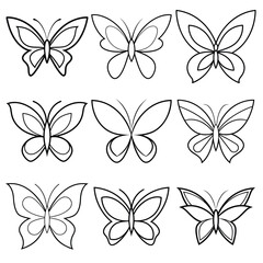 Butterfly with line art style logo icon design animal beauty vector illustration