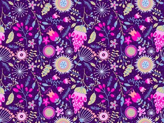 Simple floral seamless pattern with flowers for fabrics and cards and linens