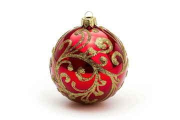 A Festive Red And Gold Christmas Ornament