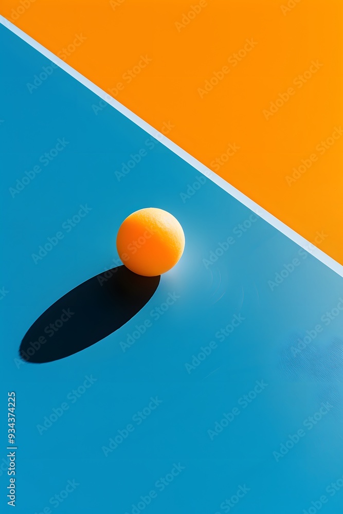 Poster a minimalistic representation of the relationship between table tennis and unity ai generated illust