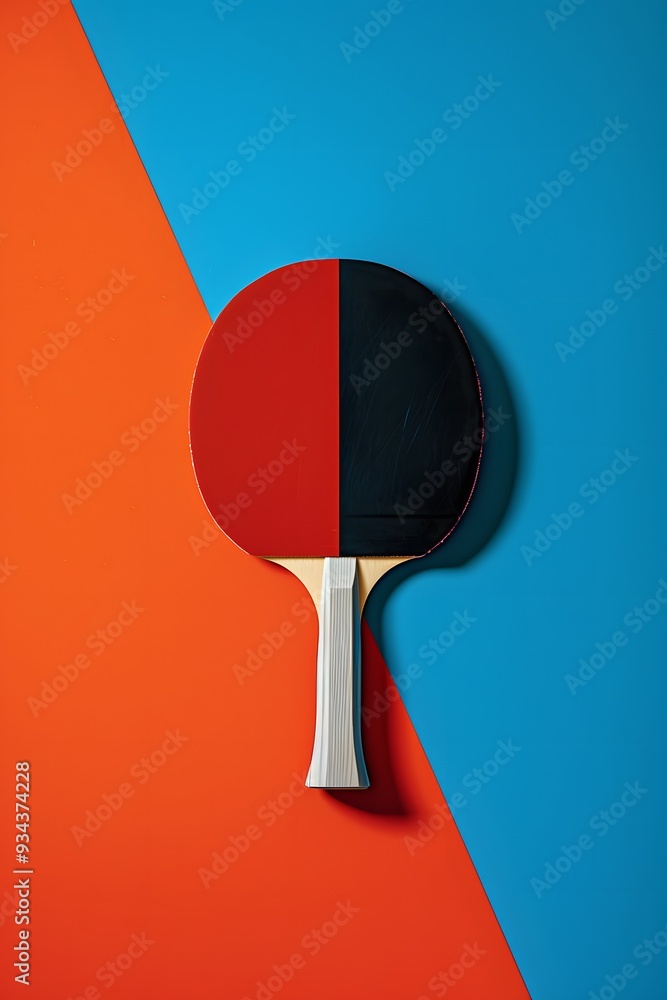 Poster a minimalistic representation of the relationship between table tennis and unity ai generated illust