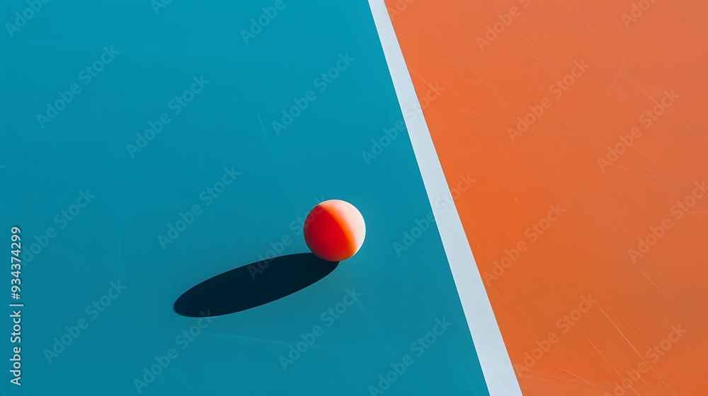 Poster a minimalistic representation of the relationship between table tennis and unity ai generated illust
