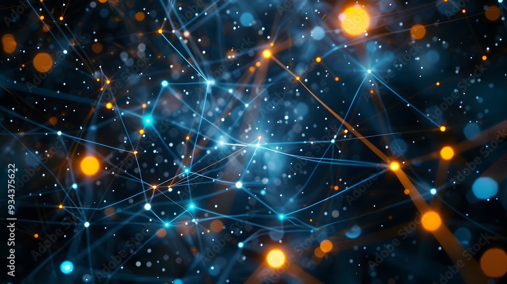 Aufkleber a network of glowing linkages symbolizing the connections in a technological ecosystem ai generated 