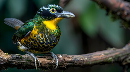 Naklejka premium Amazon Common Cacique perched on a branch, its distinctive plumage