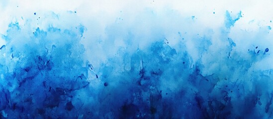 Obraz premium Watercolor abstract illustration featuring a blurred blue canvas background
