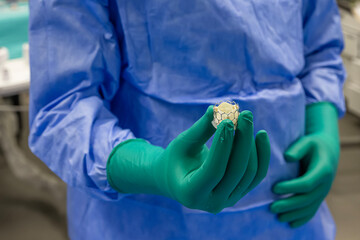 Heart valve (cardiac valve) surgery cardiology for patient in hospital. Prepare Transcatheter...