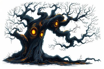 Fototapeta premium The Glowing Eyes of the Haunted Woods
