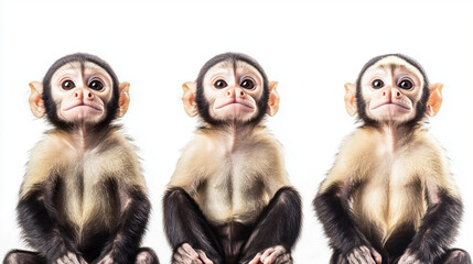 Fototapeta premium a close up of a small ape on a white background