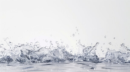 Water Splashing on White Background 