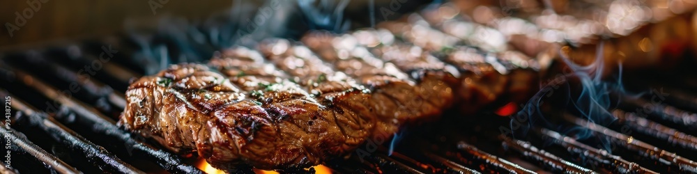 Wall mural Close-up of a grilled steak