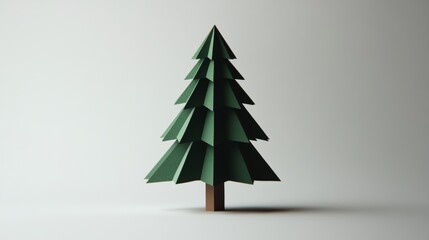 Fototapeta premium A paper tree is standing on a white background