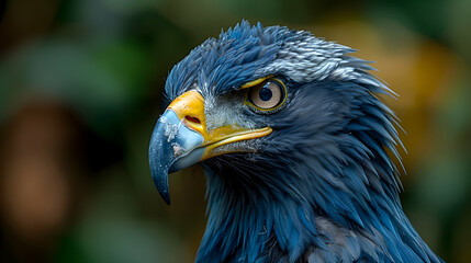 Fototapeta premium Amazon Eagle head, showcasing its beak and feathers with a blurred background