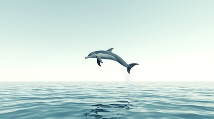 Naklejka premium Dolphin Jumping Out Of Water With Splash