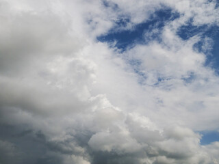 Blue cloudy sky. Nature background for design purpose and replacement. Heaven concept.