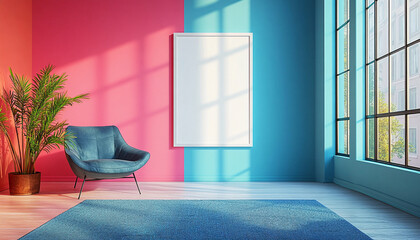 Colourful living room Retro Urban Chic Interior Design style
