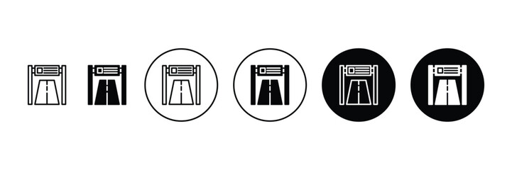 Set of Road banner sign icon collection with circle. Vector Illustration. 