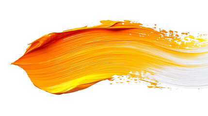 Rainbow acrylic stroke isolated on transparent background, colorful paint splash