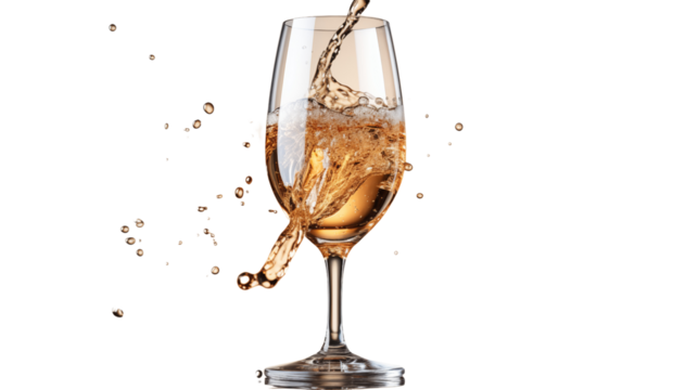 A glass of champagne, isolated on transparent background.