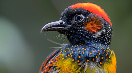 Amazon Jacana head, showcasing its beak and feathers