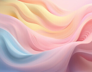 Pastel Soft Waves in Abstract Fluid Design Gentle, Calming Background with Flowing, Smooth Textures