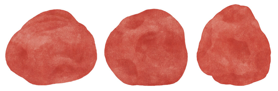 梅干しのイラストセット　水彩タッチ