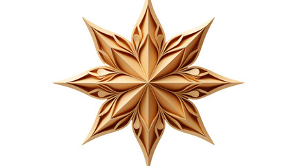 Obraz premium Golden Star Christmas Tree Topper, isolated on transparent background.