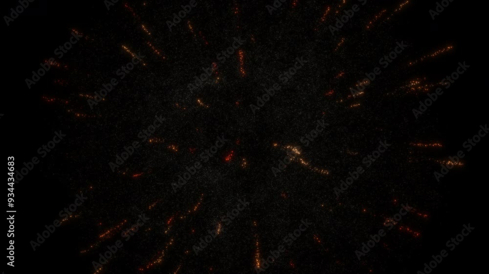 Poster the screensaver is in the form of two symmetrical moving plumes of fire and a fireworks explosion. a