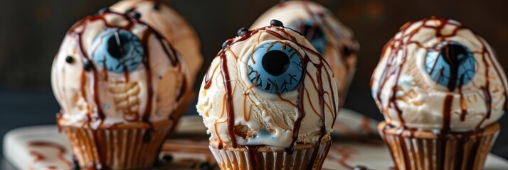 Halloween-Inspired Ice Cream Eyeball Dessert for Trick or Treat Celebration