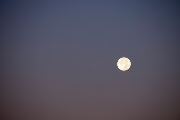 super moon in the twilight sky
