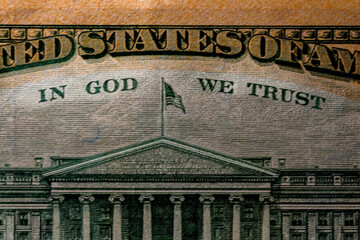 Obraz premium USD money banknotes, detail photo of US dollars