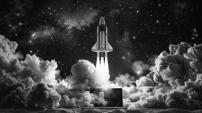 Black and white Rocket photo