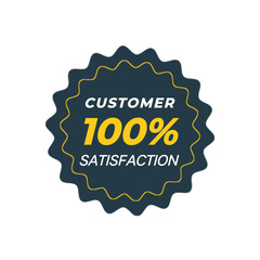 100% customer satisfaction guaranteed badge design isolated on transparent background. 