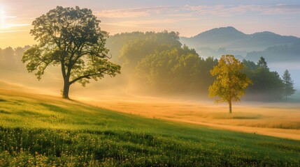 Fototapeta premium Free good morning scene wallpaper background photo