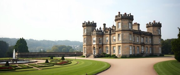 Historic Castle Majestic Architecture and Surrounding Grounds