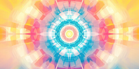 Vibrant Geometric Mandala Art with Radiant Colors and Symmetrical Patterns