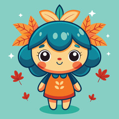 little girl with flower Adobe Illustrator Artwork