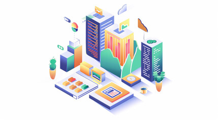 a vector image for a web development company, for a section Local SEO, on a white background,