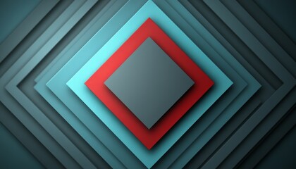 Obraz premium Abstract Geometric Pattern with Overlapping Blue, Red, and Gray Squares