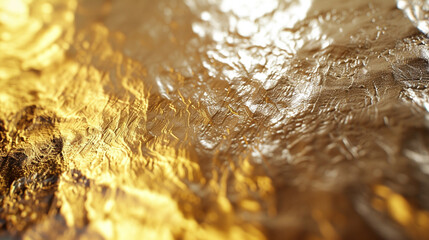 A wallpaper with a textured metallic finish in shades of gold and silver. stock image, hd quality