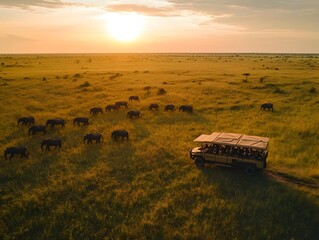 Eco friendly Safari Tour with Electric Vehicles and Aerial Drone Photography in Serene African...