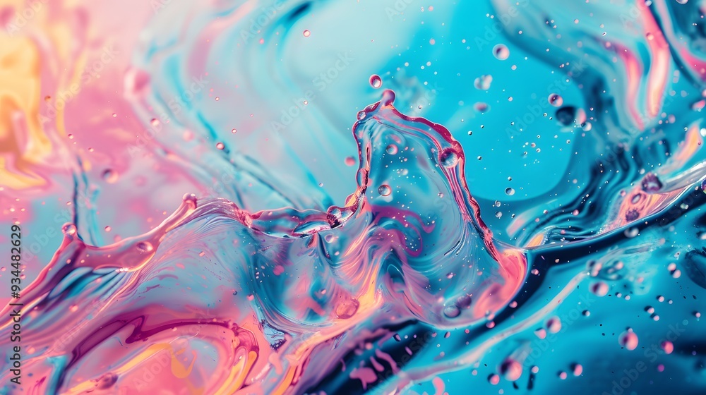 Aufkleber abstract background formed by a cinematic macro view of vibrant color splashes ai generated illustra