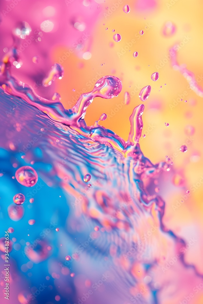 Poster abstract background formed by a cinematic macro view of vibrant color splashes ai generated illustra