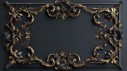 black framed background with golden frame space for text