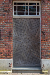 Hausfassade aus rotem Backstein, Ziegelstein