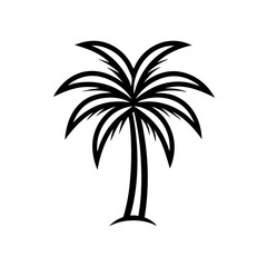 Obraz premium Minimalist palm tree logo in line art vector