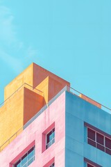 Abstract minimalist representation of a pastel-colored business complex AI generated illustration